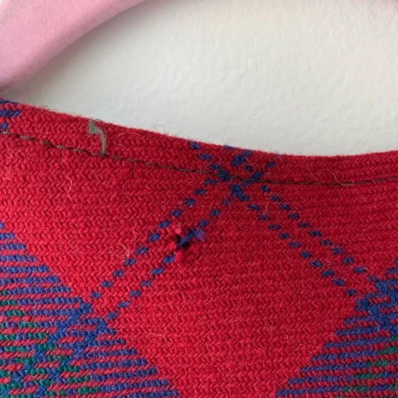 Vintage 70s Plaid Sleeveless Wool Maxi Pinafore Dress - Picture 4 of 6